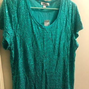 Turquoise sequin top
